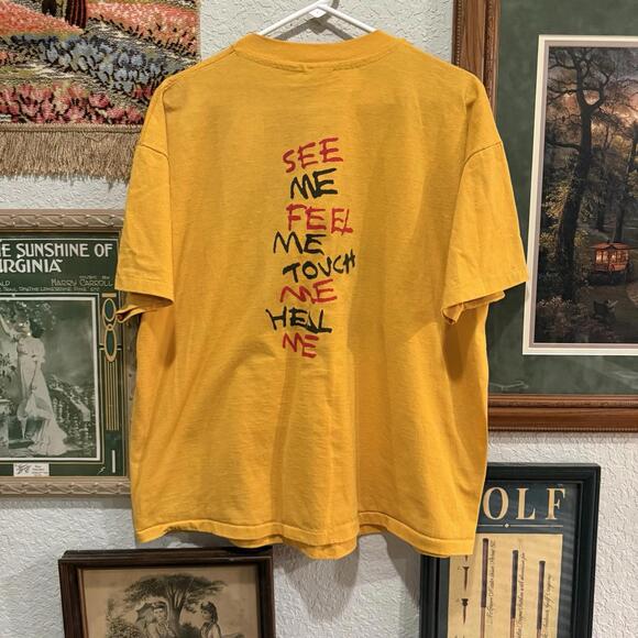 Vintage 90s RARE The Who Tommy Promo Shirt Size‎ Mens XLYellow Broadway Musical - Picture 7 of 8